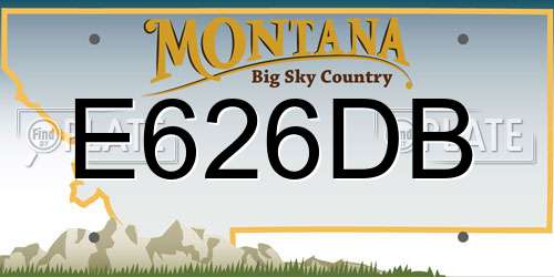E626DB Montana License Plate