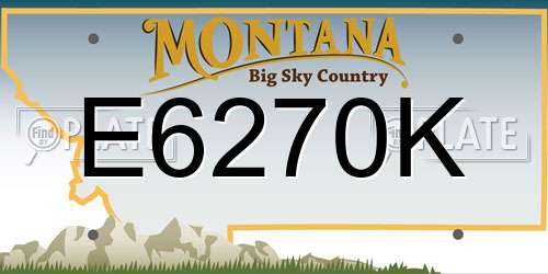 E6270K Montana License Plate