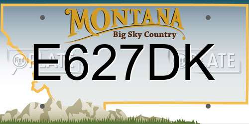 E627DK Montana License Plate