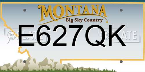 E627QK Montana License Plate
