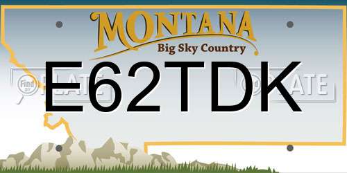 E62TDK Montana License Plate