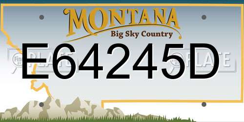 E64245D Montana License Plate