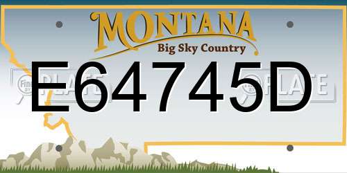E64745D Montana License Plate