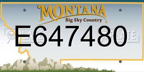 E647480 Montana License Plate