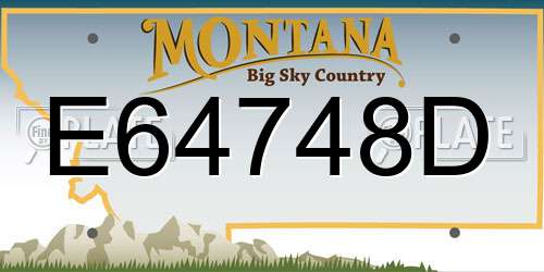 E64748D Montana License Plate