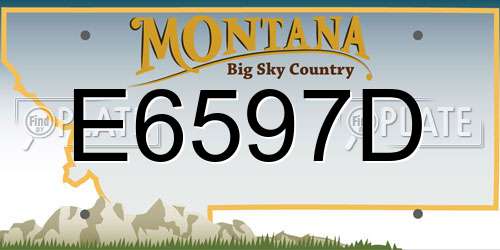 E6597D Montana License Plate