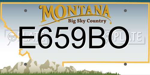 E659BO Montana License Plate
