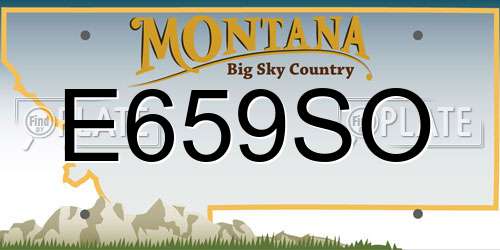 E659SO Montana License Plate