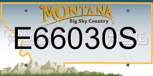 E66030S Montana License Plate