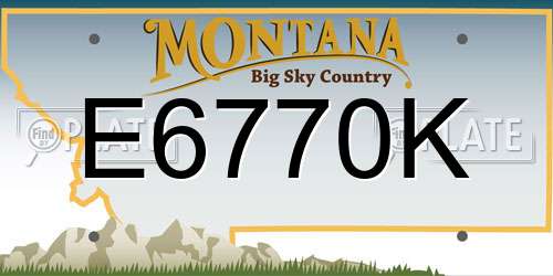 E6770K Montana License Plate