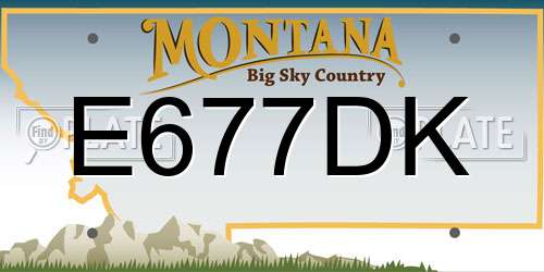E677DK Montana License Plate