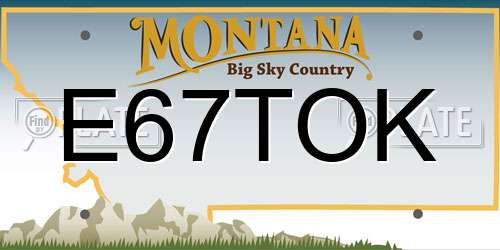 E67TOK Montana License Plate