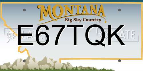E67TQK Montana License Plate