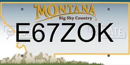 E67ZOK Montana License Plate