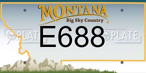 E688 Montana License Plate