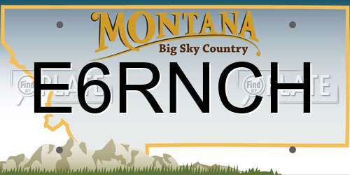 E6RNCH Montana License Plate