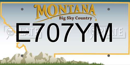 E707YM Montana License Plate