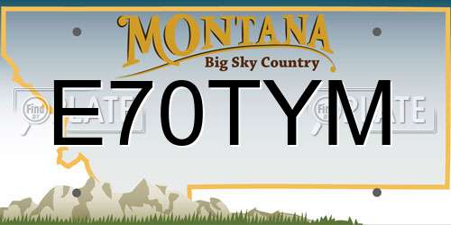 E70TYM Montana License Plate