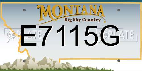 E7115G Montana License Plate