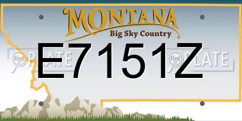 E7151Z Montana License Plate