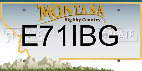 E71IBG Montana License Plate