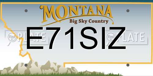 E71SIZ Montana License Plate
