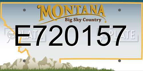 E720157 Montana License Plate