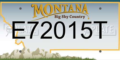 E72015T Montana License Plate
