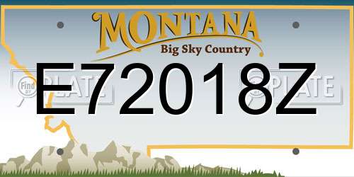 E72018Z Montana License Plate