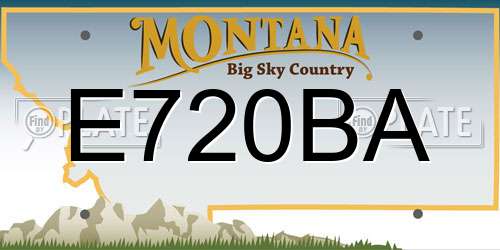 E720BA Montana License Plate