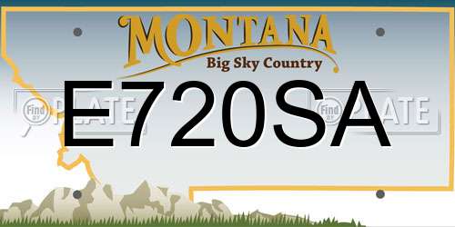 E720SA Montana License Plate