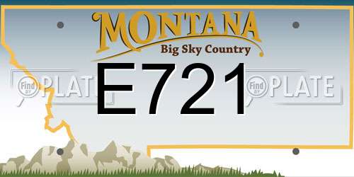 E721 Montana License Plate