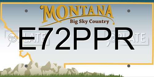 E72PPR Montana License Plate