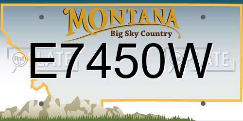 E7450W Montana License Plate