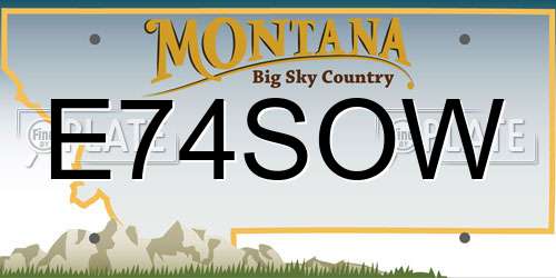 E74SOW Montana License Plate