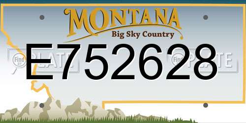 E752628 Montana License Plate
