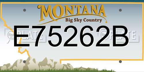 E75262B Montana License Plate