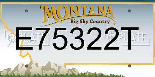 E75322T Montana License Plate
