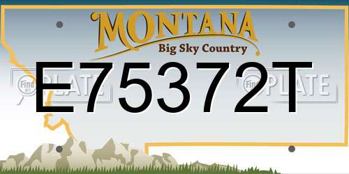 E75372T Montana License Plate