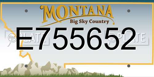 E755652 Montana License Plate