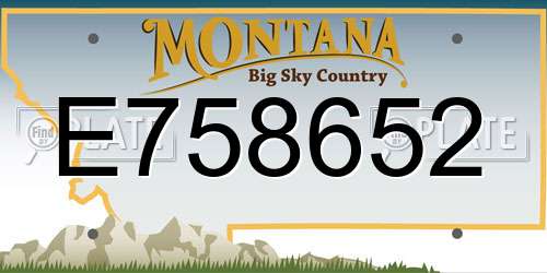E758652 Montana License Plate