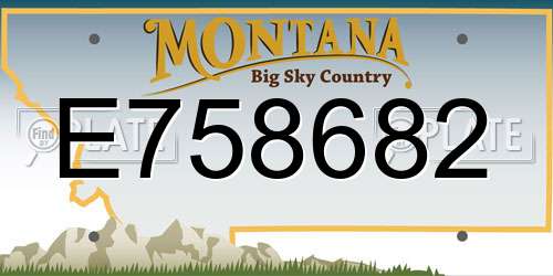 E758682 Montana License Plate