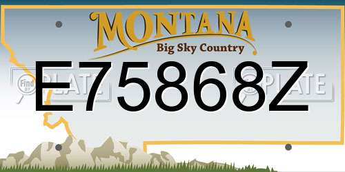 E75868Z Montana License Plate