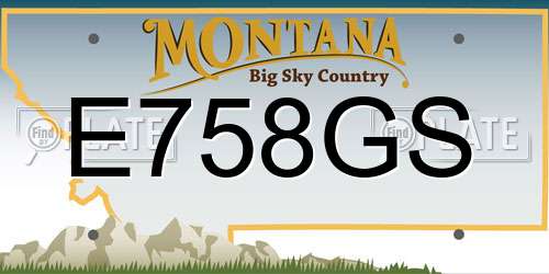 E758GS Montana License Plate
