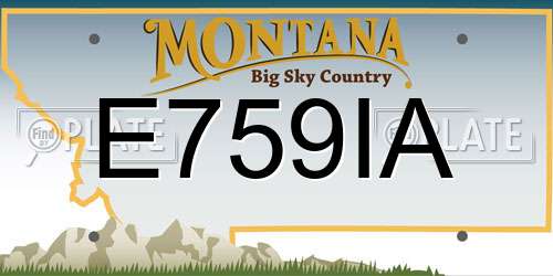 E759IA Montana License Plate