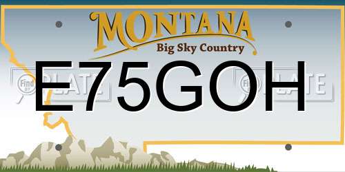 E75GOH Montana License Plate