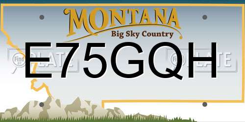 E75GQH Montana License Plate