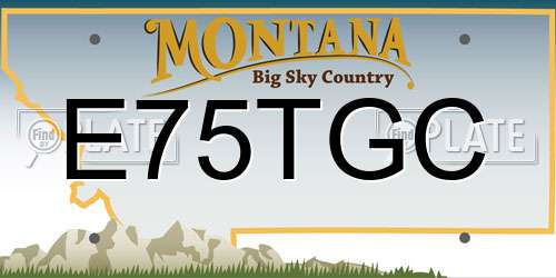 E75TGC Montana License Plate