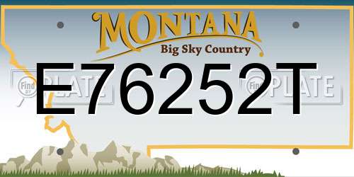 E76252T Montana License Plate