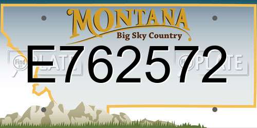 E762572 Montana License Plate